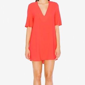 American Apparel V Neck Split Back Shift Dress